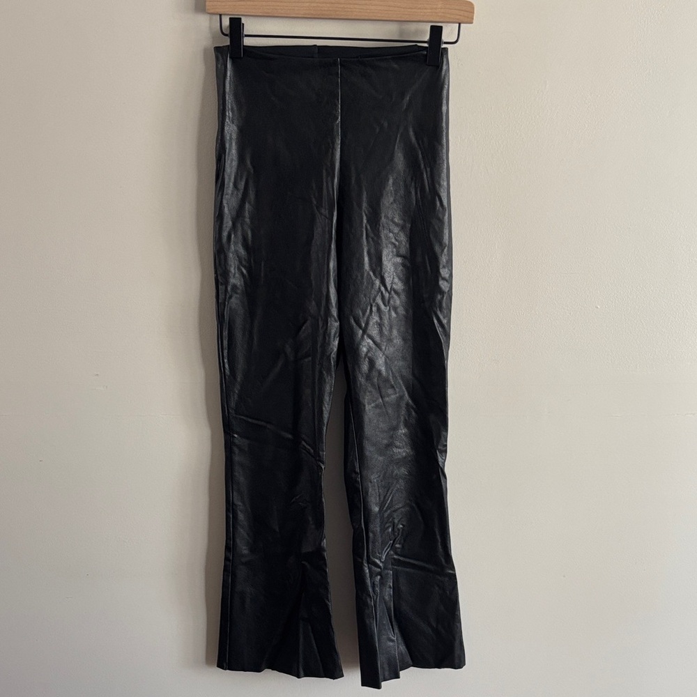 Commando • Black Faux Leather bootleg pants